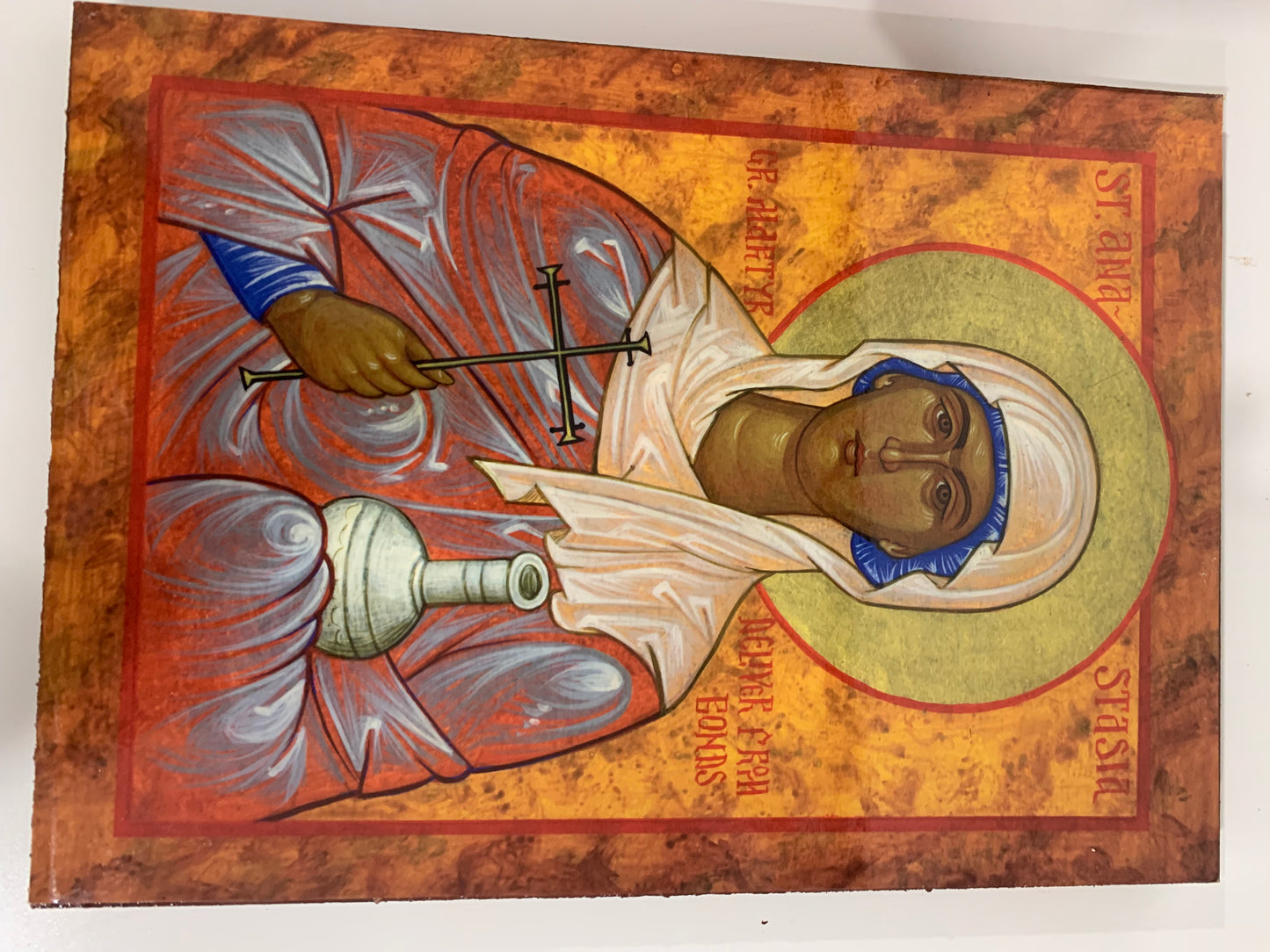 St Anastasia - Deliver From Bonds Mounted icon's on Board 8X11 Mounted on Board