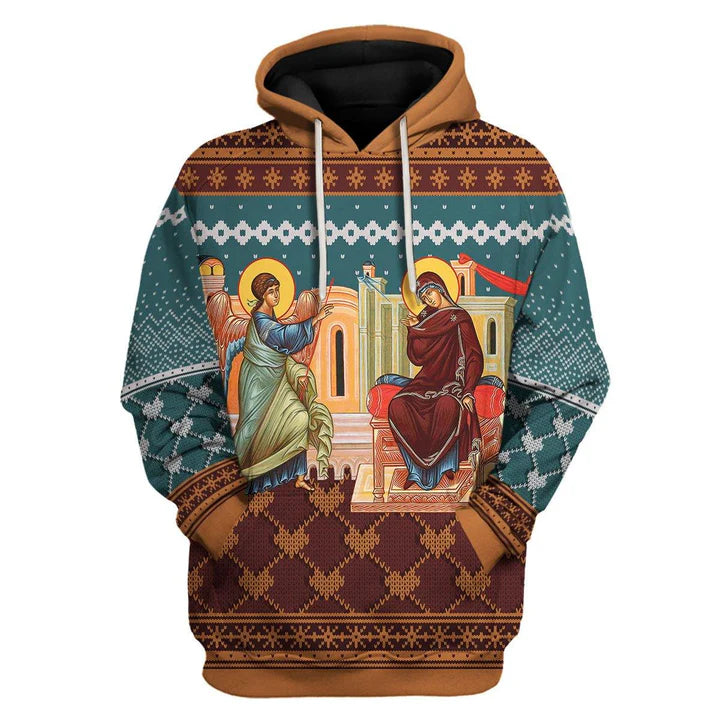 Annunciation of the Mother of God Hoodie With or Without Front Zipper