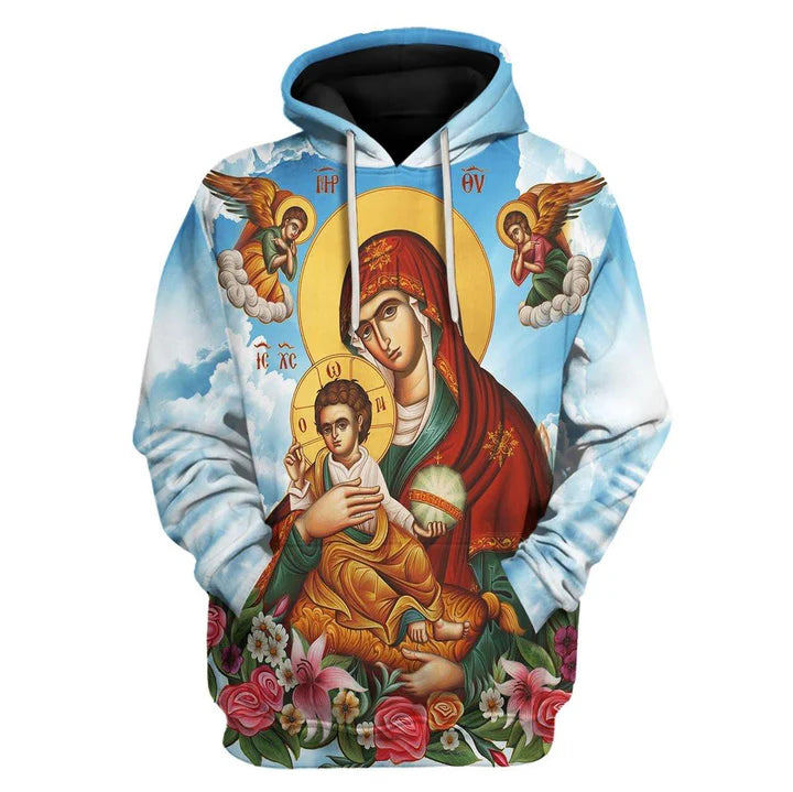 Pullover Sweatshirt Mary Eastern Christianity 3D Apparel Hoodie With or Without Front Zipper