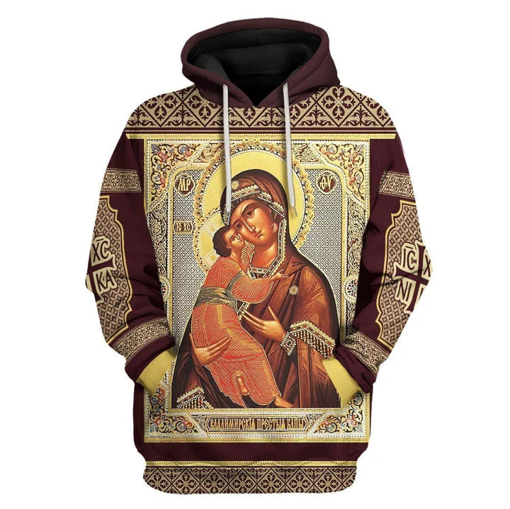 Virgin Of Vladimir Hoodie With or Without Front Zipper
