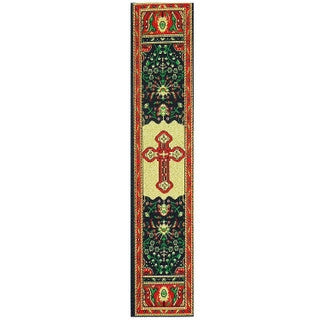 Tapestry bookmark, red with Byzantine cross