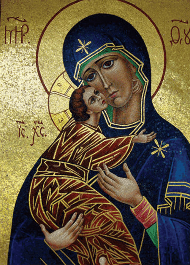 Virgin and Child (Mosaic Icon), blank note card