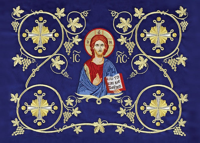 Embroidered Icon of Christ, blank note card