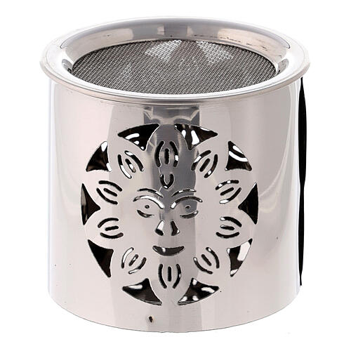 Steel silver-plated incense burner height 6 or 8 cm high