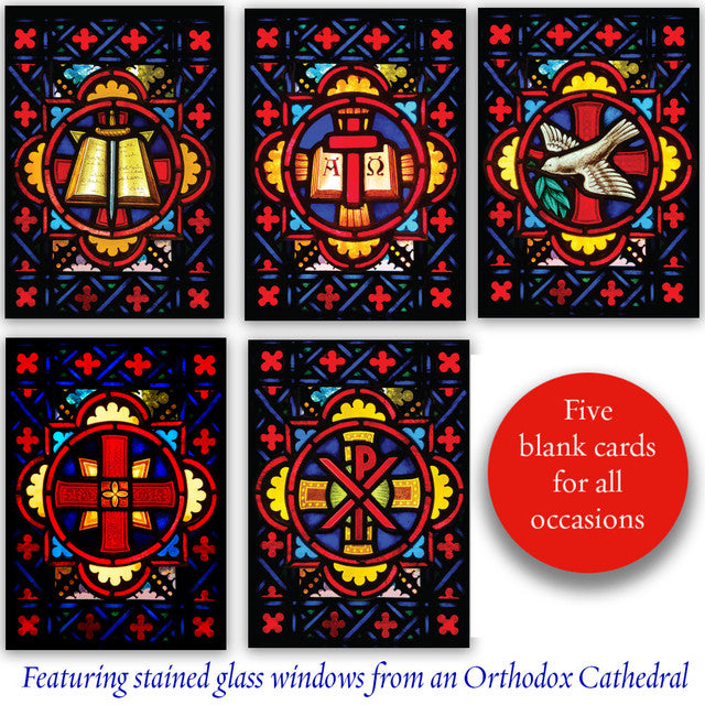 Mixed Pack of 10 Stained Glass Window cards