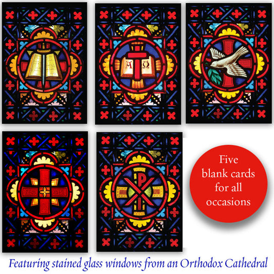 Mixed Pack of 10 Stained Glass Window cards