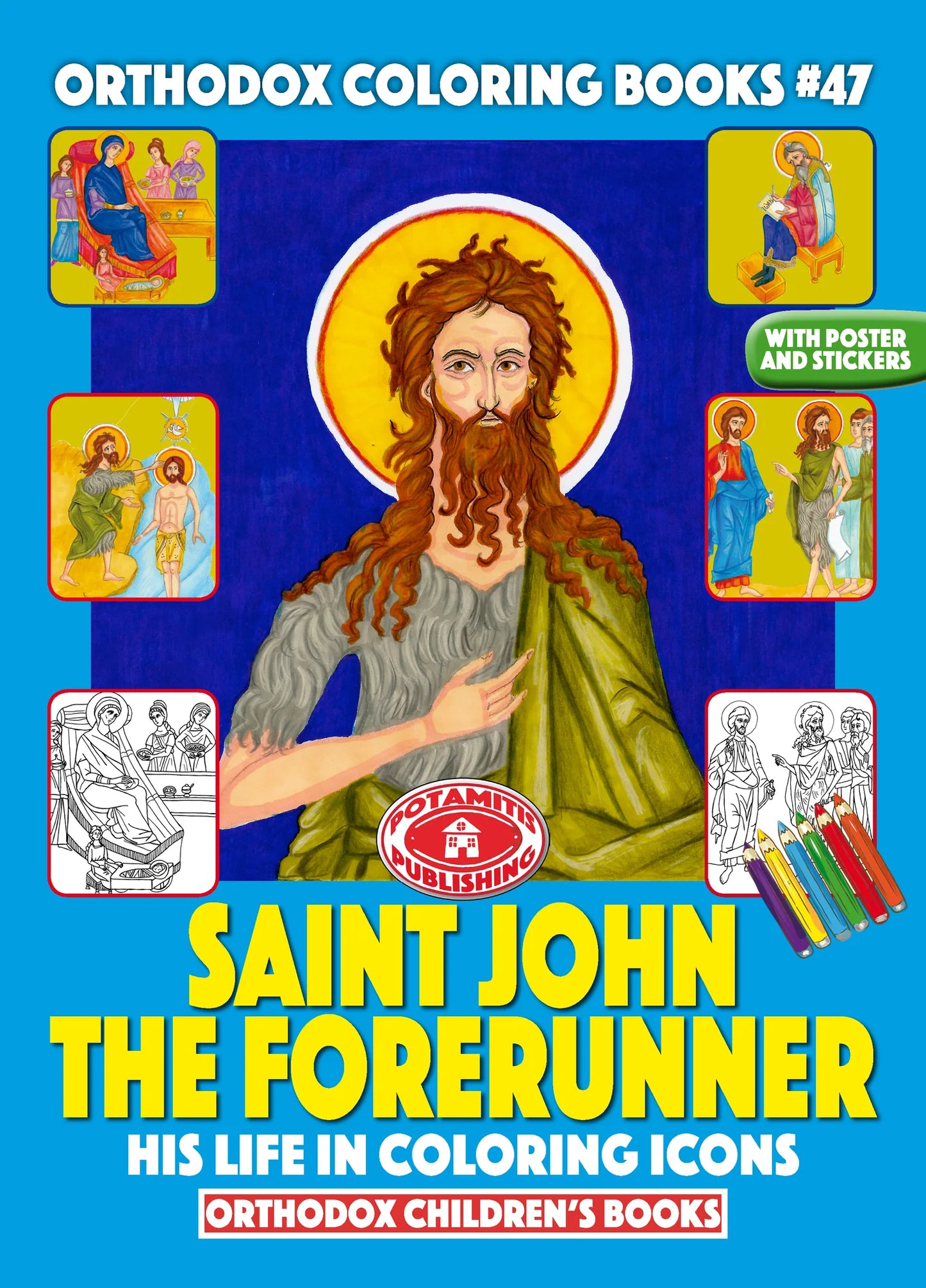 Orthodox Colouring Books #47 - Saint John the Forerunner in Colouring Icons, with poster and stickers