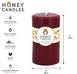 Round Burgundy Beeswax Pillar Candle
