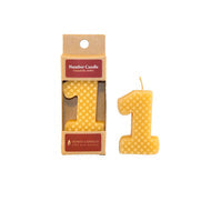 Numbered Natural Beeswax Party Candles