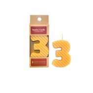 Numbered Natural Beeswax Party Candles