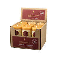 Small Round Natural Beeswax Pillar Candles