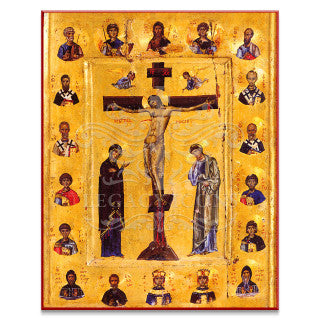 Christ Crucified (With Saints) Icon - F114