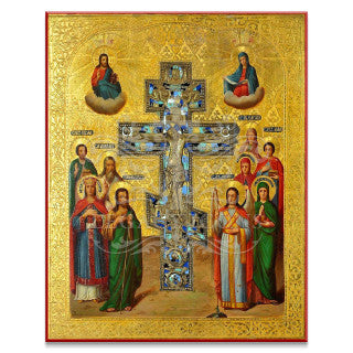 Cross of Christ With Saints Icon - F206