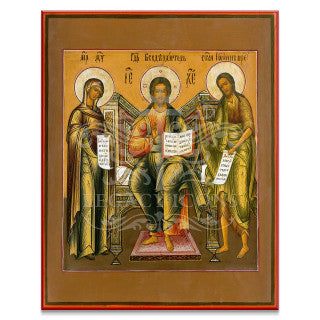 Christ, Theotokos, and John the Baptist Deesis (XIXc) Icon - F378