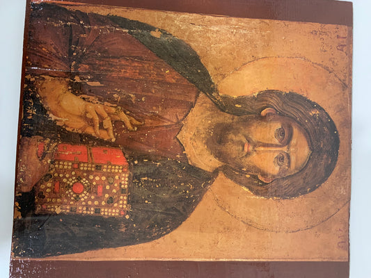 Christ Mounted icon's on wood 13X11.5 Mounted on Board