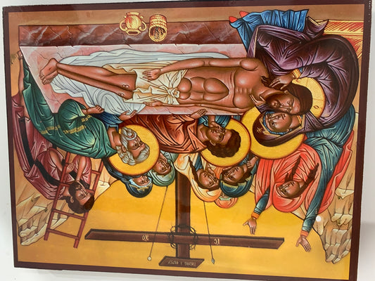 Christ Crucifixion Mounted icon's on Board 8X10 Mounted on Board