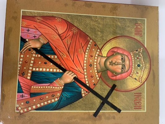 Saint Helen Mounted icon's on wood 8.5X11 Mounted on Board