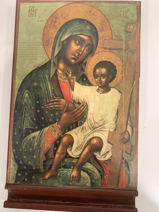 Theotokos  Mounted icon's on wood 8x13.5 Mounted on Board