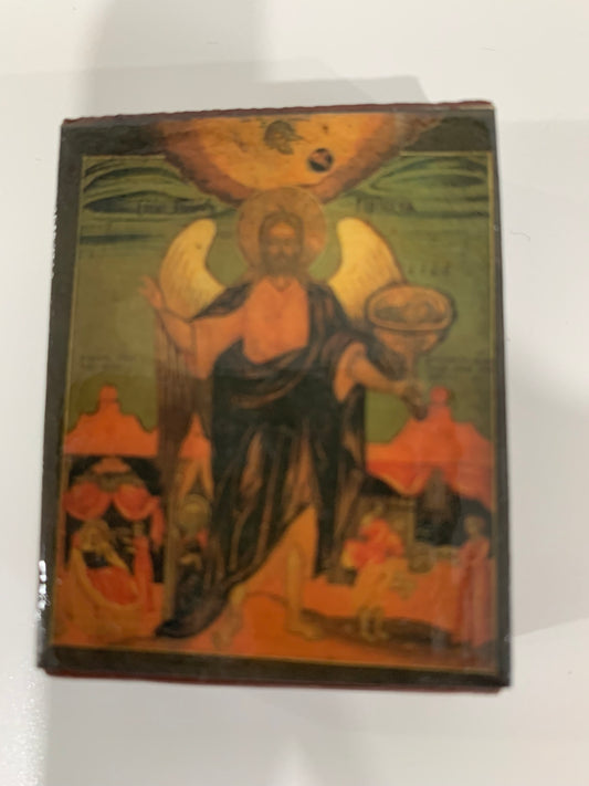 Saint John the Baptist Mini Mounted icon's on Wood 1.5x2 Mounted on Wood