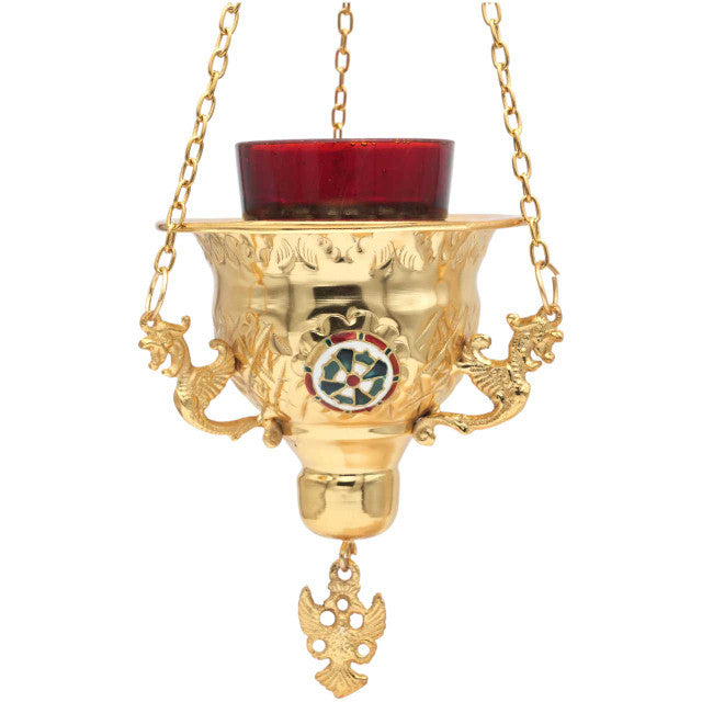Hanging Vigil Lamp with Crosses