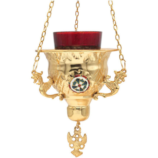 Hanging Vigil Lamp with Crosses