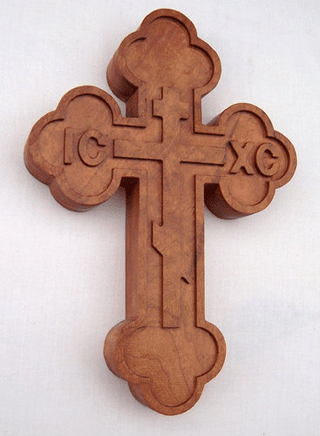 Wood Wall Cross, Russian (CHERRY)
