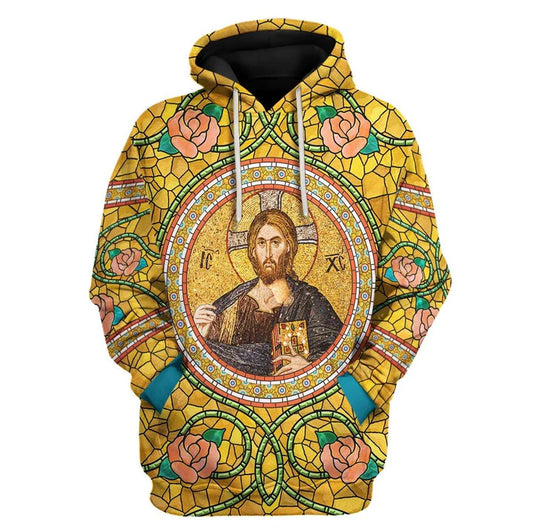 Sweatshirt Jesus 3D Apparel Hoodie With or Without Front Zipper