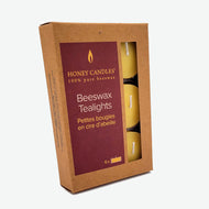 Rectangle 6 Pack of Coloured and Natural Beeswax Tealight Candles