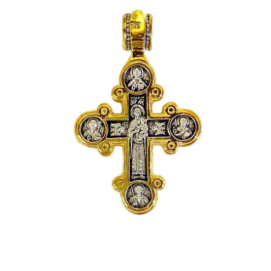 Byzantine-style Cross, gold-plated sterling silver