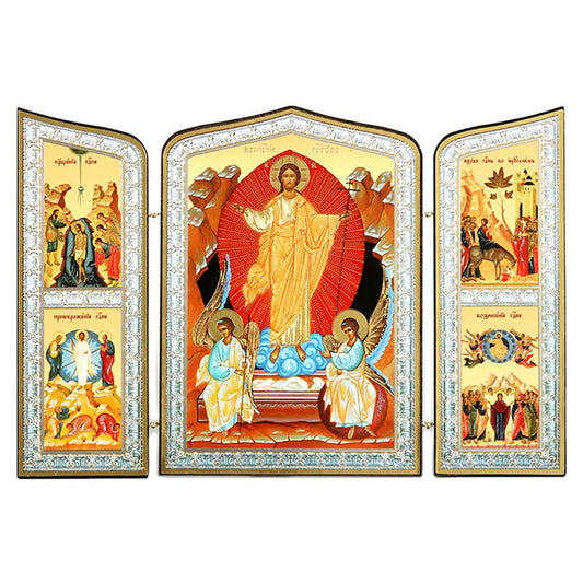 Triptych: Resurrection with additional scenes