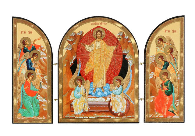 Triptych: Resurrection, medium icons