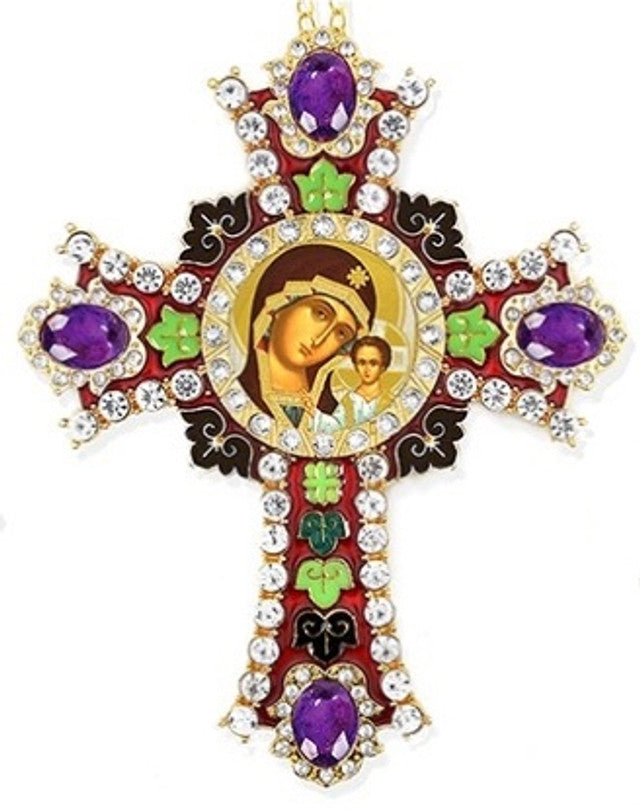 Jeweled Wall Cross, Virgin Mary and Child