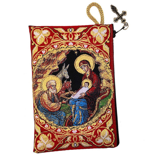 Tapestry pouch, icon of the Nativity