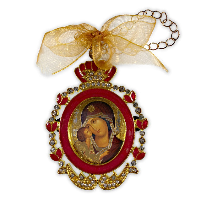 Ornament, Enameled Virgin of Don