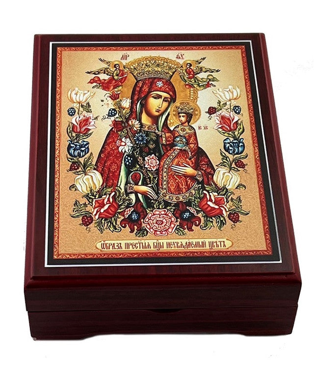 Wooden Icon Box, Unfading Bloom, deluxe large