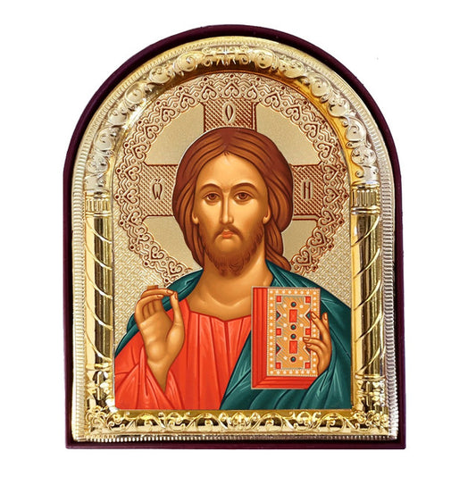 Arched Christ Blessing, small standing icon