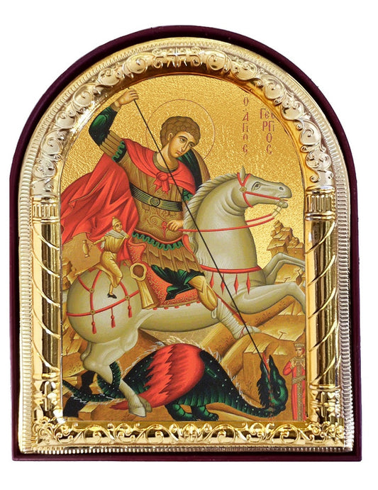 Arched Saint George, small standing icon