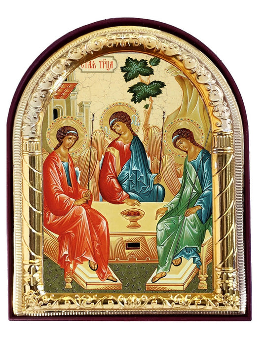 Arched Holy Trinity, small standing icon