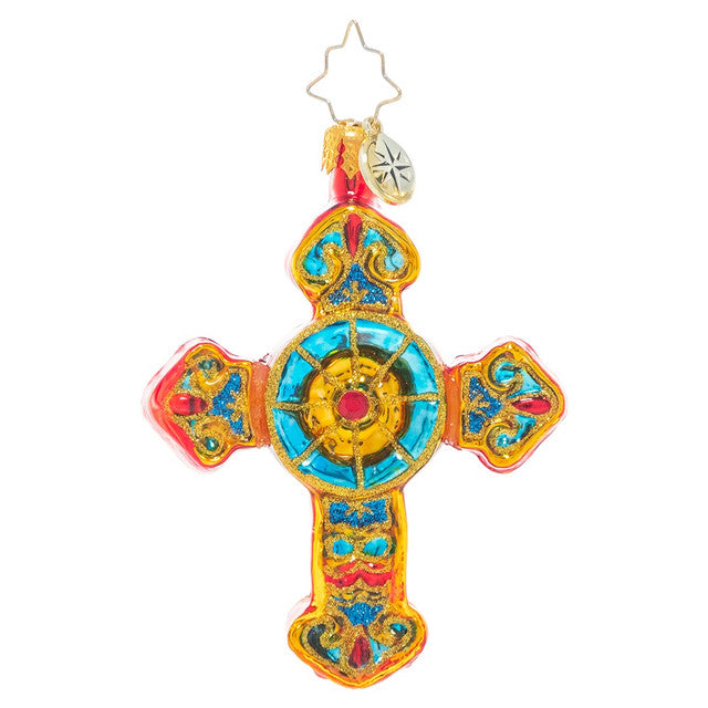 Ornament, Christopher Radko CROSS, Golden Delight Gem