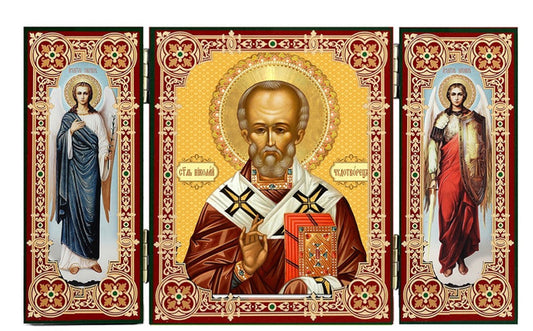 Triptych: Saint Nicholas with guardian angels