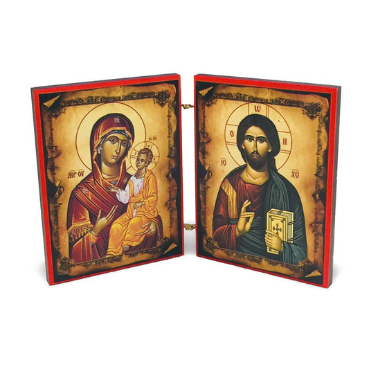 Diptych: Christ and Mother of God with Lord’s Prayer