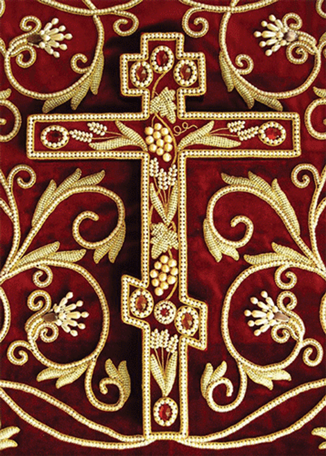 Embroidered Cross, blank note card