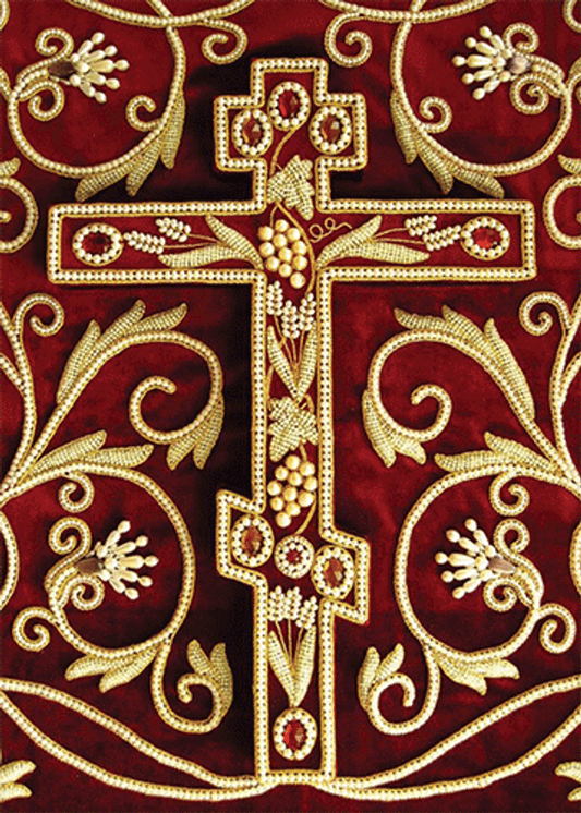 Embroidered Cross, blank note card