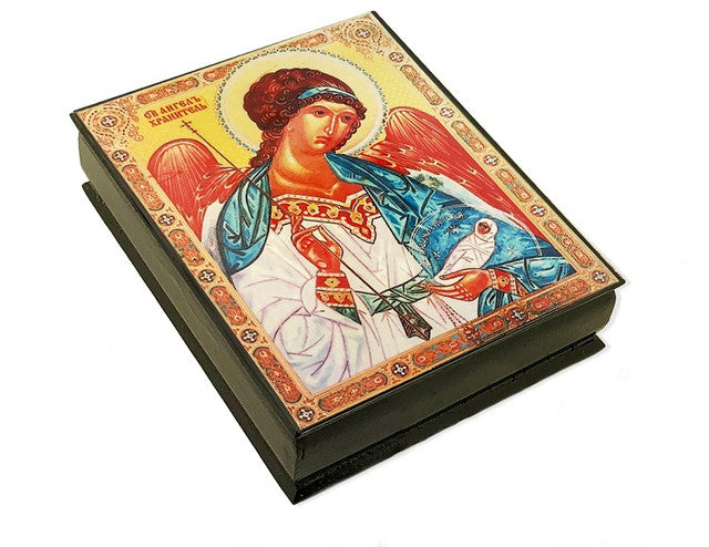 Wooden Icon Box, Guardian Angel, large