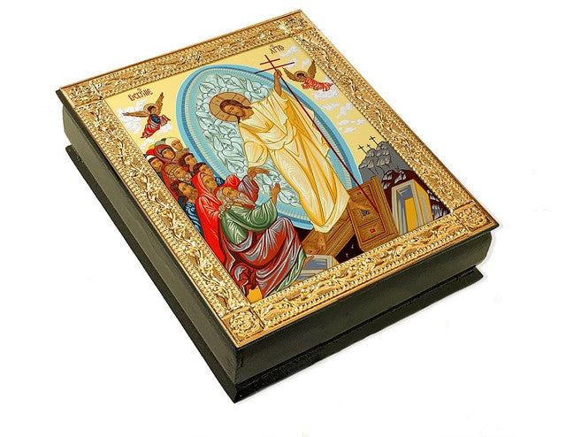 Wooden Icon Box, Resurrection Descent, large