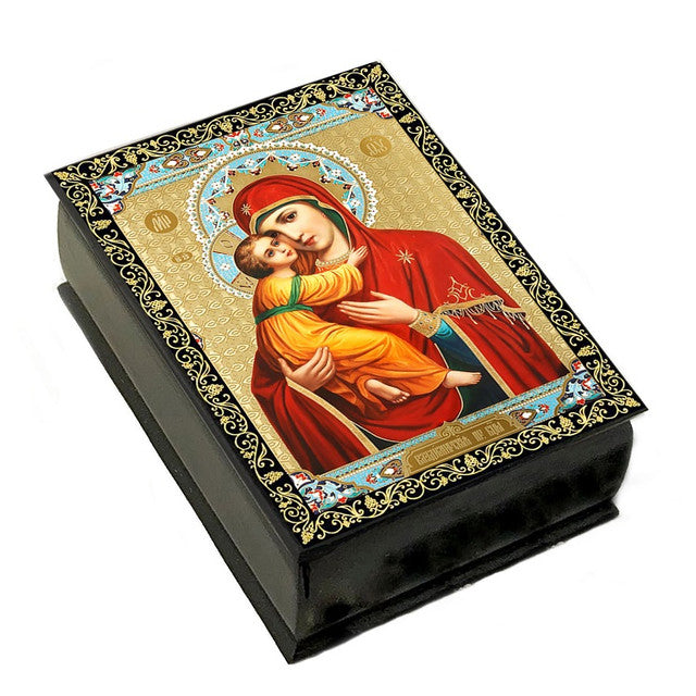 Wooden Icon Box, Virgin of Vladimir, small