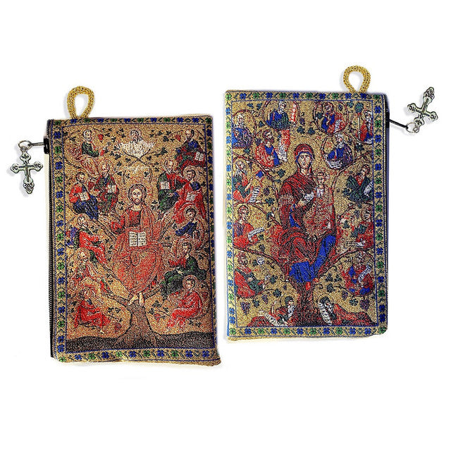 Tapestry pouch, Christ Tree of Life Vine with Apostles