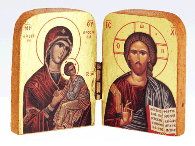 Diptych: Christ and Mother of God (import from Greece, images may vary)