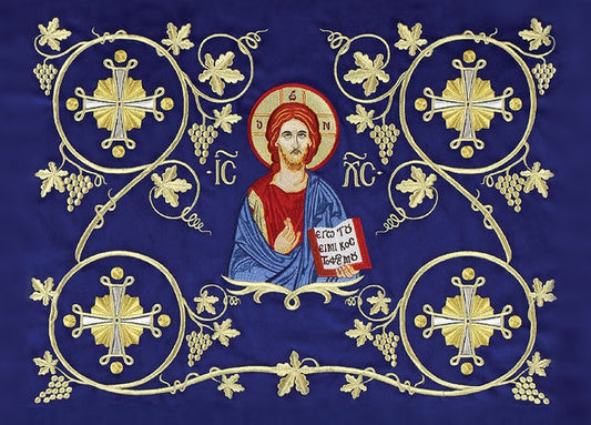 Embroidered Icon of Christ, blank note card