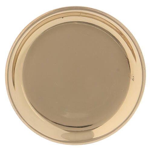 Gold plated brass round plate 4 in